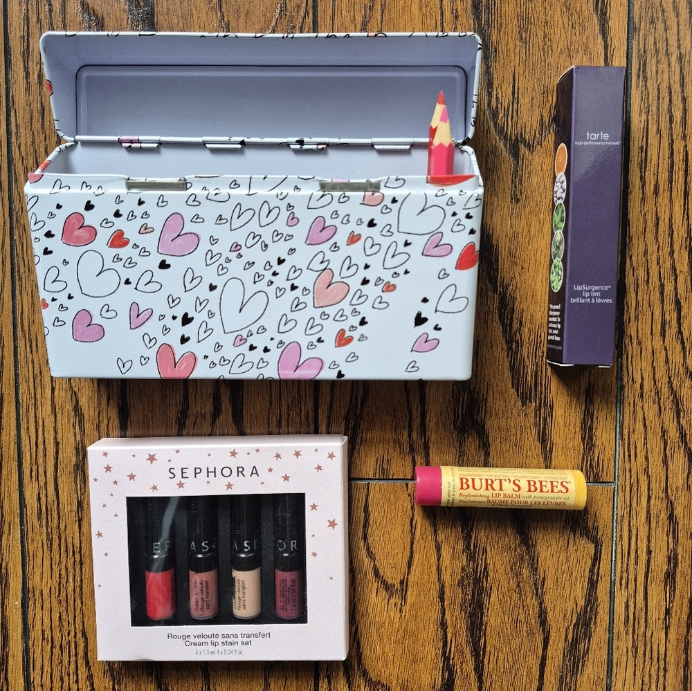 Lip Product Makeup Bundle - Tarte, Sephora, Fresh, Burt's Bees